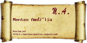Mentes Amália névjegykártya